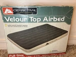 Ozark Trail Velour Top Full Size Air Mattress Waterproof Used Once. Fixed Price $35.00.