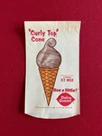 1960'S, Dairy Queen, "un-used" "curly Top" Cone Wrapper (scarce / Vintage). Fixed Price $25.00.