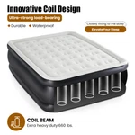 Air Mattress With Coil Beam Support, Plush Velvety Top Hold 660 Pounds. Fixed Price $56.33.