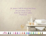 Psalm 4:8 Peace Lie Down And Sleep Lord Bible Wall Quote Vinyl Decal Sticker. Fixed Price $43.16.