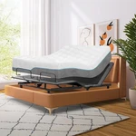 Adjustable Queen Bed Frame & 14" Gel Memory Foam Mattress With Smart Features. Fixed Price $883.99.