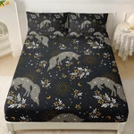 Fox Fitted Sheet Set Twin Size,boho Floral For Bedroom Deco.... Fixed Price $45.41.