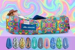 Chillbo Shwaggins Inflatable Couch No-pump Setup, Large, 60S Psychedelic. Fixed Price $79.99.