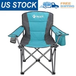 Villey Oversized Folding Camping Chair Outdoor W/ Padded Seat Cooler Bag. Fixed Price $59.99.