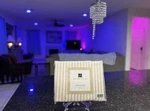 Concierge Collection Cream Stripe Bed Skirt California King. Fixed Price $19.99.