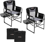 Sunnyfeel Camping Directors Chair, Heavy X-large, Black GREY-2SET. Fixed Price $188.25.