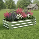 Homeroots 668470 12 X 48 In. Silver Metal Rectangular Raised Garden Bed. Fixed Price $72.96.