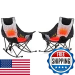 Sunnyfeel Oversized Heated Camping 2 Pack Folding Rocking Chairs. Fixed Price $271.97.