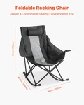 Vevor Rocking Camping Chair, Portable Folding Rocker, Heavy-duty Lawn Recl. Fixed Price $92.90.