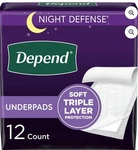 Twelve 12 Pack Depend Bed Protectors Underpads Tri-lock Triple Layer Protection. Fixed Price $24.49.