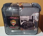 Ed Hardy Reversible Plush 4PC Full/queen Comforter Set Cards, Dice,lucky Skulls. Fixed Price $105.00.