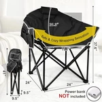 Slendor Oversized Heated Camping Padded Chairs Outdoor Sports- Blue. Fixed Price $75.18.