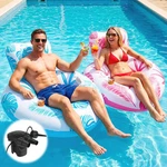 Inflatable Pool Floaties Adult With 50W Pump,heart Shape Chair. Fixed Price $53.79.