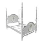 Acme Flora Contemporary Wooden Twin Bed With Poster White. Fixed Price $820.79.