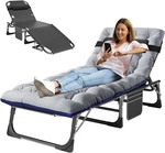 Slsy 5 Position Adjustable Reclining Lounge Chair Adult Bed Cot W/pillow & Mat. Fixed Price $89.99.