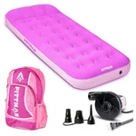 Pittman Outdoors Kids Air Mattress, 74" X 30" Bed W/ Pump & Backpack, Pink. Fixed Price $49.99.