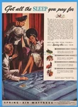 1941 Spring Air Mattress Holland Mi Period Fashion Clothing Art All The Sleep Ad. Fixed Price $11.00.