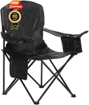 Amazon Basics Portable Folding Camping Chair With 4-CAN X-large, Black. Fixed Price $74.98.