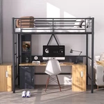 Twin Size Metal Loft Bed W/removable Ladder And Safety Guardrail Easy Assembly. Fixed Price $159.99.