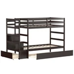 Modern Children Twin-over-twin Bed Frame Bunk With Storage Shelf And Drawer. Fixed Price $339.99.