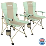 Xgear 2PCS Camping Chair Padded Hard Armrest Sturdy Folding Cup. Fixed Price $196.12.