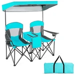 Tangkula Loveseat Camping Chair With Adjustable Shade Canopy, Portable Beach. Fixed Price $129.73.