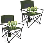 Dmh Outdoors 2 Pack Oversized Camping Chairs For Adults Heavy Duty 400 Lbs, Fold. Fixed Price $76.12.