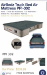 Airbedz PRO3 Full-size 8' Truck Mattress W/dc Pump & Cord. Fixed Price $180.00.