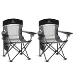 Alpha Folding Camping Chair 2PC 350 Lb Mesh Back Quad Black. Fixed Price $154.99.