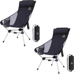 Ultralight High Back Folding Camping Chairs With Carry Bags - Set Of 2 Black. Fixed Price $149.99.