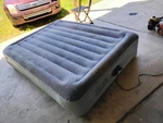 Intex Stretch Queen Raised Inflatable Air Bed Built-in Pump, Gray Firm. Fixed Price $64.99.