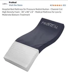 Proheal Pressure Redistribution Hospital Bed Mattress 36" X 80". Fixed Price $215.00.