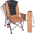 Heavy Duty Adjustable Camping Chair For Adults, Supports 350LBS, Brown. Fixed Price $120.99.