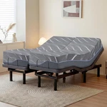 Split King Adjustable Bed Frame With Gel Memory Foam Mattress 12 Inch Smart Elec. Fixed Price $1211.02.