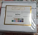 American King Set 2000TC Egyptian Cotton White Luxury Solid. Fixed Price $60.00.