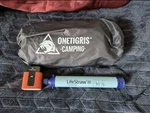 Onetigris Obsidian Inflatable Pad With New Eten Air 3 Pump And Lifestraw. Fixed Price $70.00.