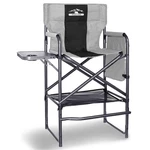 Tall Directors Chair 30 Seat Height Foldable Camping Black 400LB Tisetrail Side. Fixed Price $129.99.