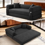 80" Queen Convertible Sofa Bed, No Assembly Modern Boneless Couch In Box. Fixed Price $224.99.