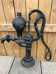 Large Rare Vintage Cast Iron Hand Water Pump + Cylinder 28" High James Smart. Fixed Price $499.99.