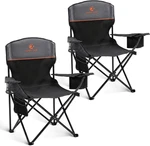 Camping Chairs 350LBS Capacity, Heavy Duty Folding With 4-CAN Cooler Bag,. Fixed Price $106.99.