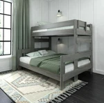 Farm House Bunk Bed Twin Over Queen Size Wood Frame Furniture Kid Fun Room Gift. Fixed Price $596.70.