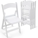 4 Pack Folding Chairs White Plastic Comfortable Resin Foldable .... Fixed Price $238.64.