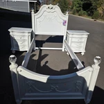 Rare Disney Princess Collection Twin Bed Frame W/ 2 Nightstands White Wood. Fixed Price $750.00.