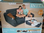 Intex Inflatable Queen Convertible Sofa Couch Black 76X87X26IN Seats. Fixed Price $50.00.