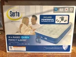 New Serta Perfect Sleeper Raised Queen Comfort Top Inflatable Mattress 18IN High. Fixed Price $35.00.