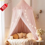 Bed Canopy With Star Lights Pink Double Layer Girls Tent 25.6X106 Reading Nook -. Fixed Price $65.00.