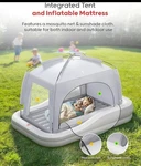Inflatable Toddler Travel Bed With Tent Includes Fast Electric Pump. (gray). Fixed Price $50.00.