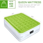 Yening Queen Size Air Mattress With Built Pump Raised Inflatable Bed Gray/blu. Fixed Price $69.00.