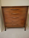 Midcentury Modern Broyhill Emphasis 5 Drawer Chest With Twin Bed. Fixed Price $850.00.