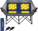 Vivohome 45W Padded Heating Double Camping Chair With X 27000MAH Power Bank,. Fixed Price $121.43.